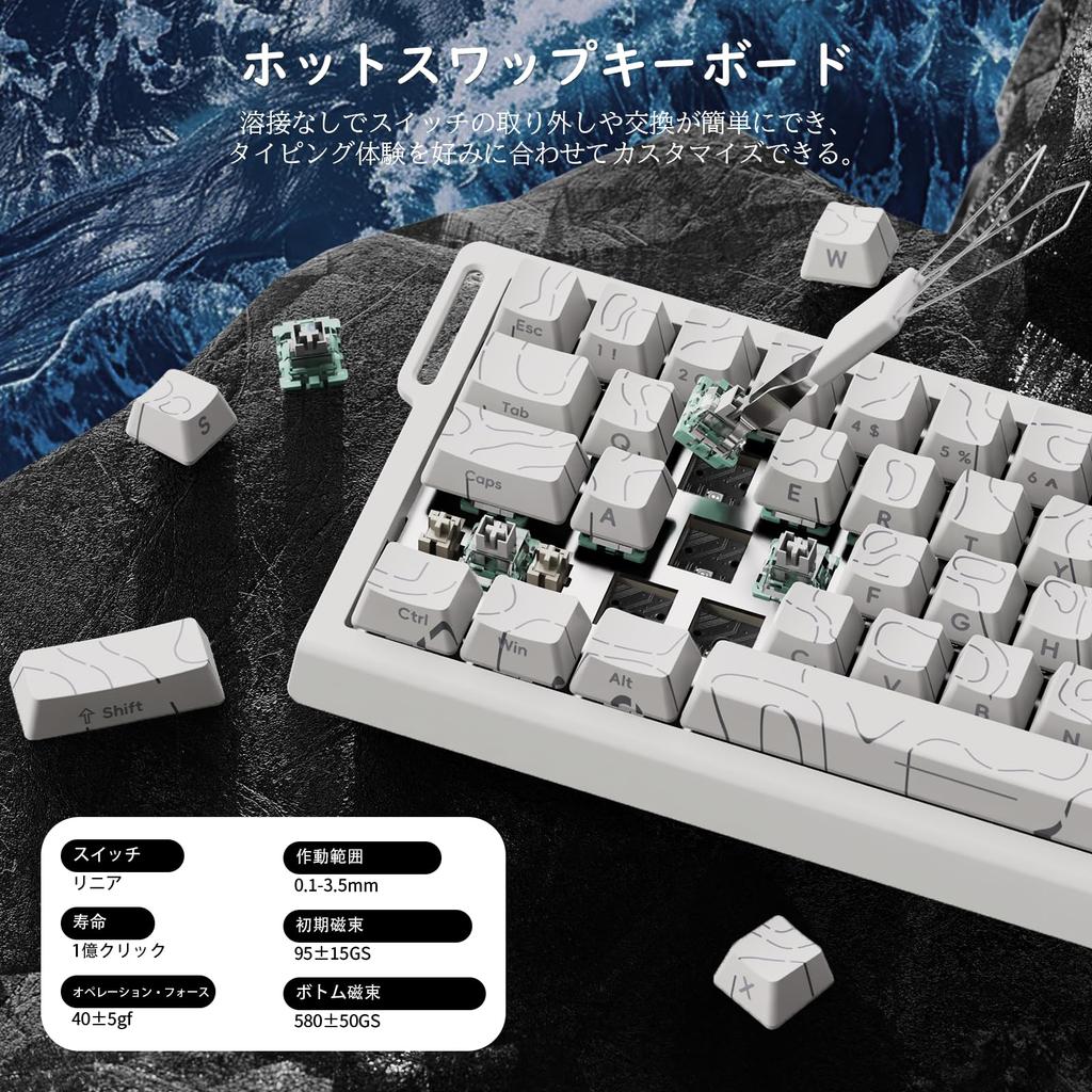 ATTACK SHARKxMAMBASNAKE X68HE Magnetic Gaming Keyboard [Compatible with FPSEsports] 0.01mm Rapid Trigger & Zero Dead Zone, 8000Hz Polling, 0.125ms
