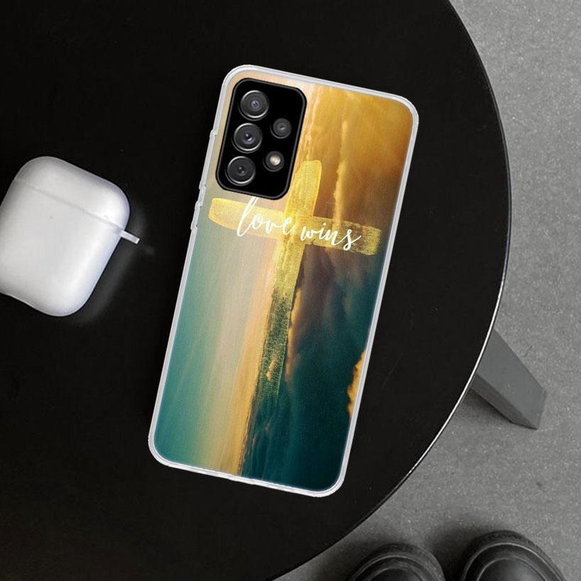 God Jesus Pray Cross Phone Case Cover for Samsung Galaxy A12 A22 A32 A52 A72 A02S A51 A50S A31 A20S A10S Note 20 Ultra 10 Plus G