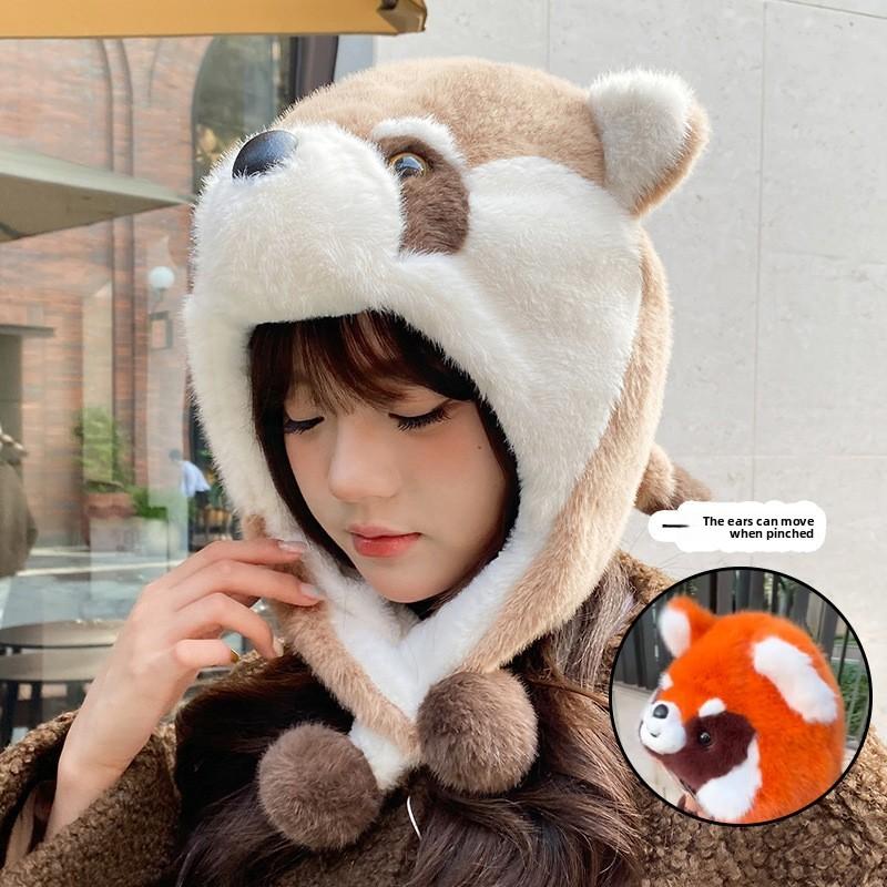 Plush Eared Beanie Hat With Moving Ears For Winter Warmth And Windproof Comfort