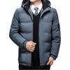 Dad Winter Coat Middle-aged Men's Fleece Thickened Down Cotton-padded Clothes Winter Grandfather Cotton-padded Jacket Middle-aged and Elderly