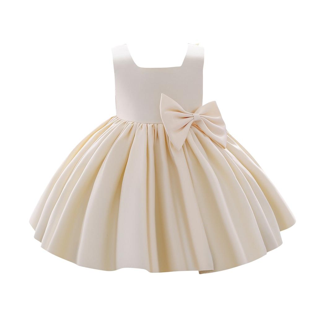 Bow Baby Girls Princess Bridesmaid Pageant Gown Birthday Party Wedding Dress
