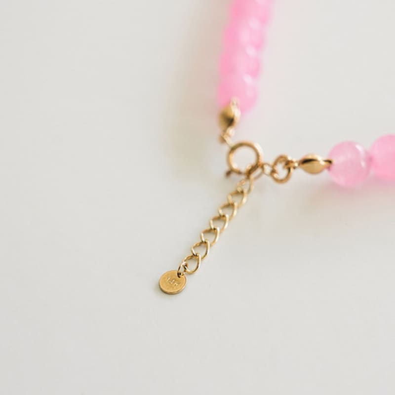 modernlike 14k gold pink amethyst gemstone necklace 6mm