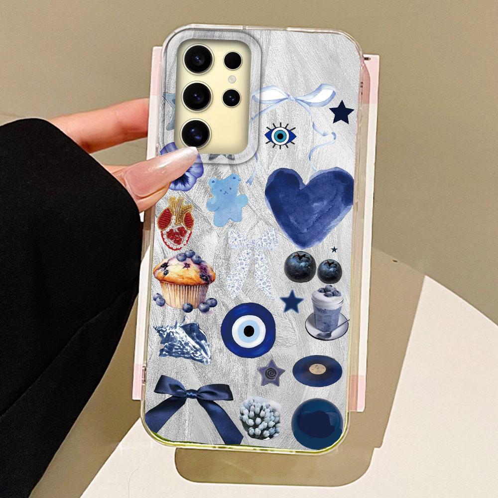 Marine Animal Flower Feather Texture Phone Case for Samsung Galaxy S25 Edge S24 S23 S22 S21 S20 FE Plus Ultra Shell Bags Cover