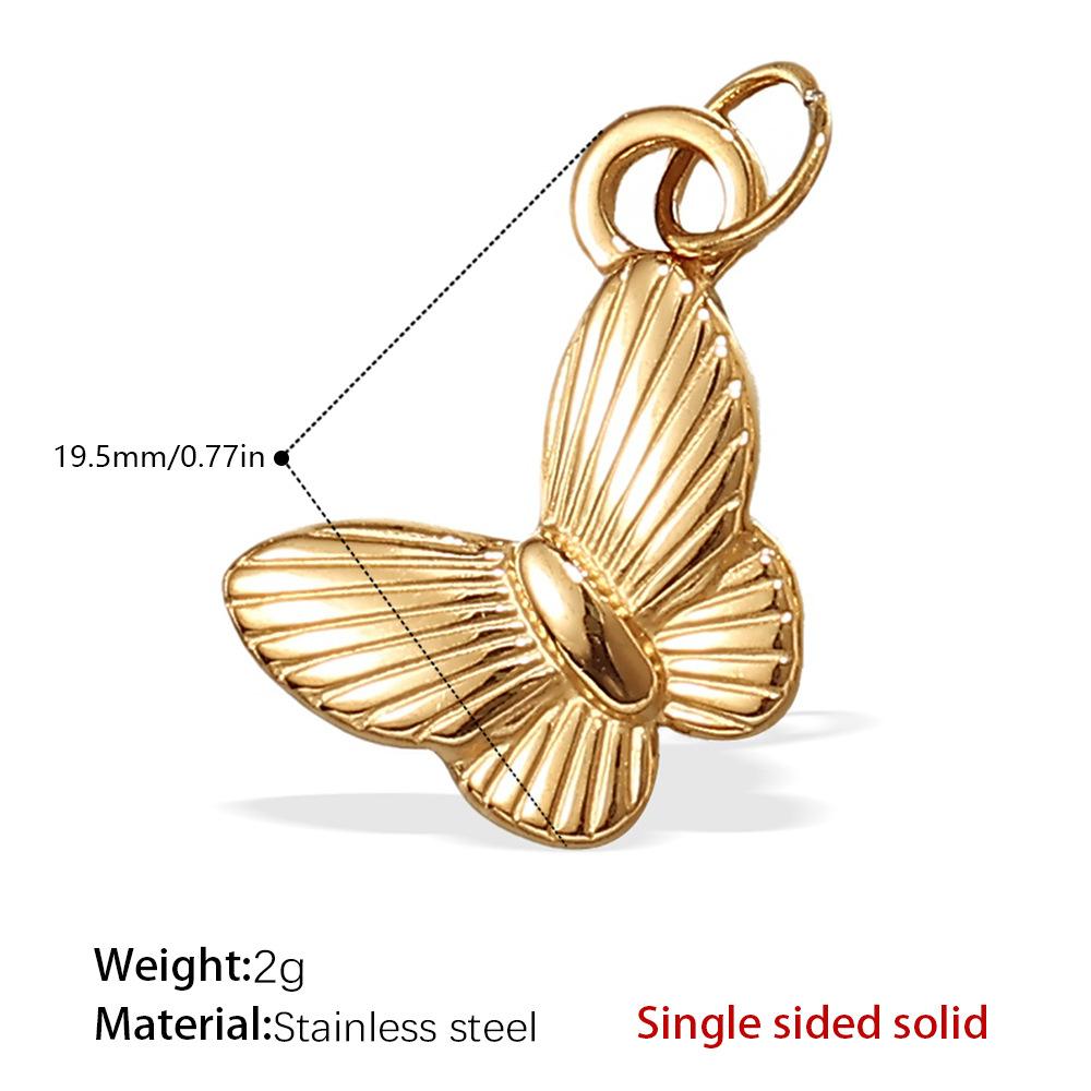 Stainless Steel Gold-Plated Pendant Jewelry Butterfly Flower Leaf Shape Pendant