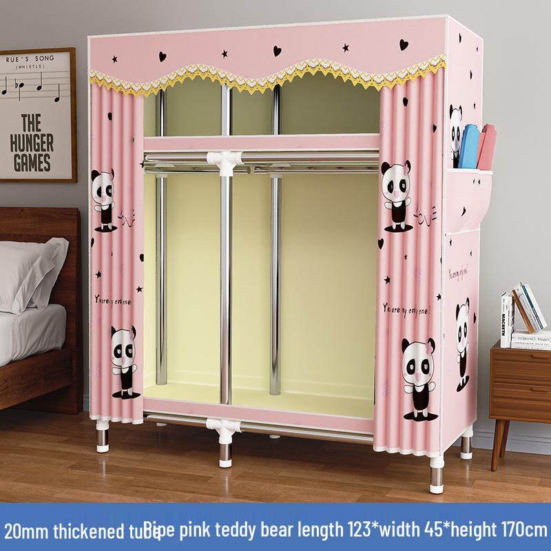 Compact Steel Frame Fabric Wardrobe: Easy Assembly, Economical Storage for Dorm or Rental Spaces (Model C4).