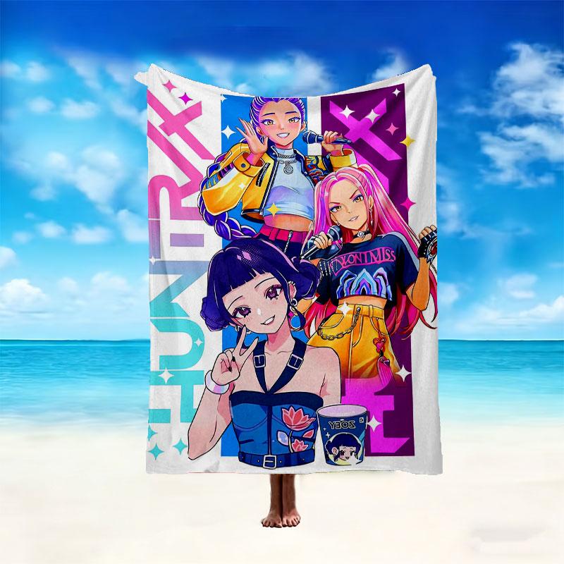 1pc Comfortable Home Print Throw Blanket, Kpop Demon Hunters Blanket For Bed and Sofa Use, Special Present For Family