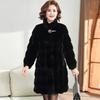 Winter Elegant Solid Color Faux Fur Lapel Textured Long Sleeve Coat - Thermal, Button Front Non-Elastic, Fall and Winter Seasons