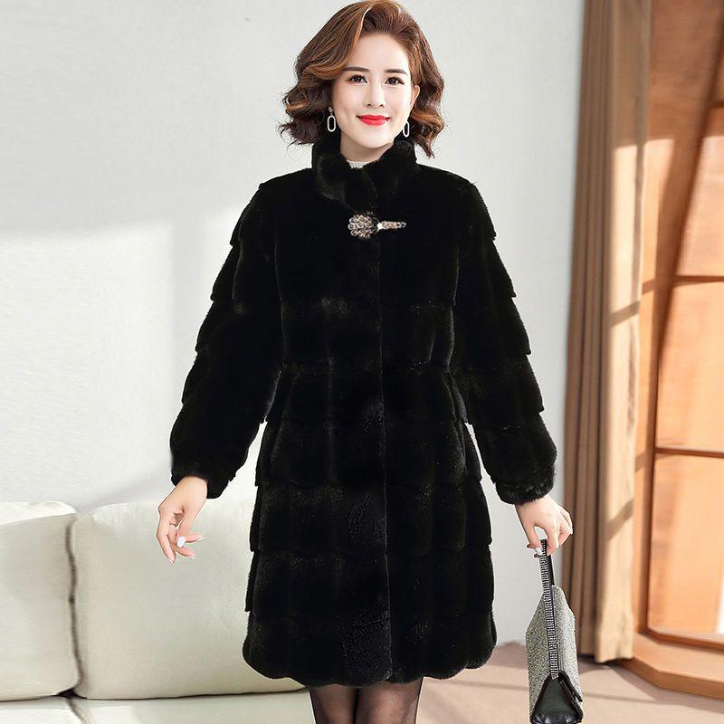 Winter Elegant Solid Color Faux Fur Lapel Textured Long Sleeve Coat - Thermal, Button Front Non-Elastic, Fall and Winter Seasons