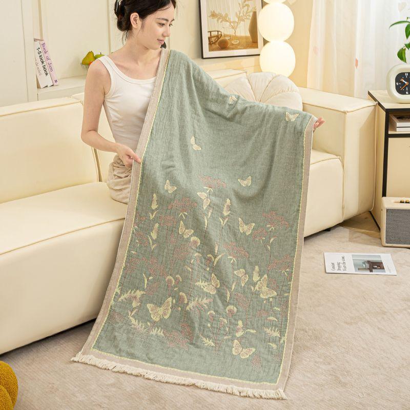Tassel Cotton Cotton Jacquard Four-Layer Washable Multi-functional Bath Towel Household Dormitory Bath Towel