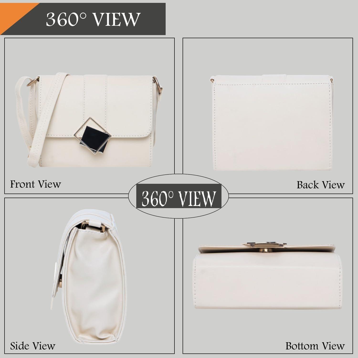 Женская праздничная сумка через плечо для девочек 7 x 2 x 6 in кремовый — фото 6