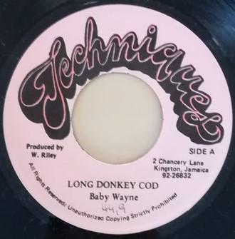 

7inch Record BABY WAYNE Long Donkey Cod NONE Techniques Jamaica Reggae Ska Dub Used