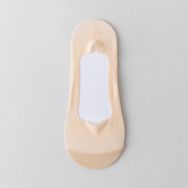 

Женские летние тонкие хлопковые носки с низкой посадкой, невидимые, нескользящие, не спадающие, из ледяного шелка 1 pair телесный