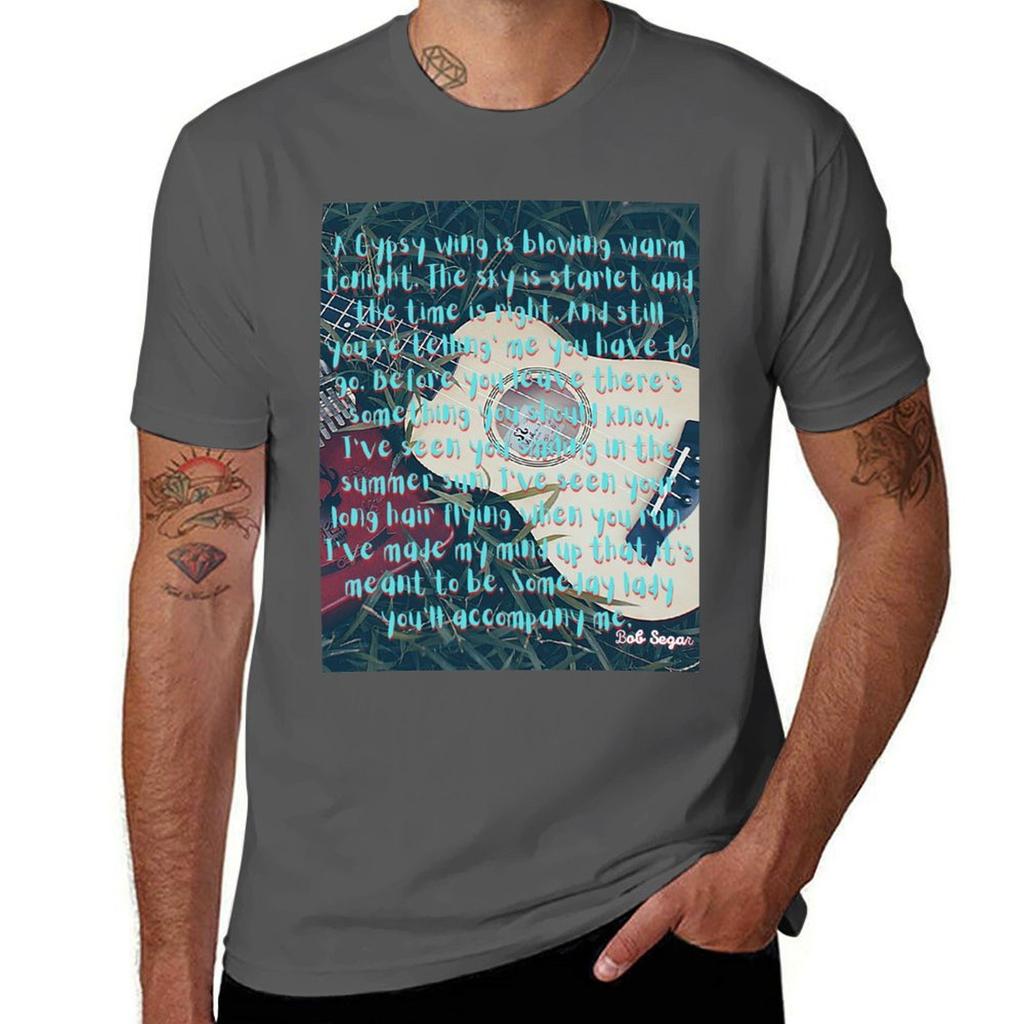 Band Bob Segar Musicsomeday Lady Youll Accompany Me Tshirt T Shirts For Unisex Pack Cotton Unisex T Shirt Heavy Cotton Tshirt