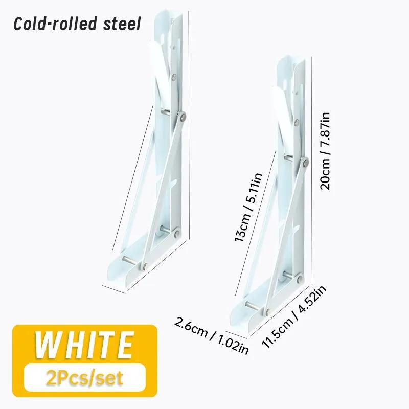8inch 2pcs Heavy Duty Folding Shelf Brackets Triangle Straight Billy Bracket Wall Mounted Bench Table with Screws