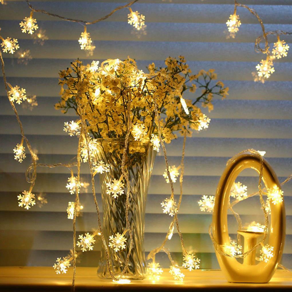 Fairy Lights String Snowflake Lamp Home Warm Lamp Decor Christmas Party
