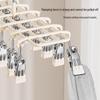 Stainless Steel Sock and Underwear Drying Rack with 20 Clips, Windproof Hanger for Balcony Use.