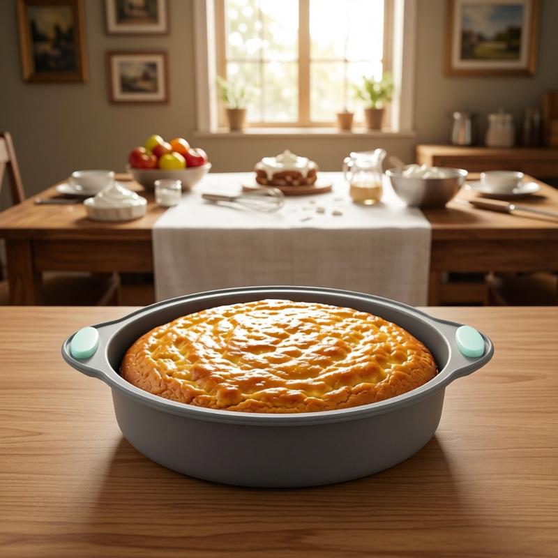 Silicone Round Cake Tray Non-Stick Silicone Baking Tray Set Food Grade Cake Mold With Metal Reinforced Frame For Oven Baking
