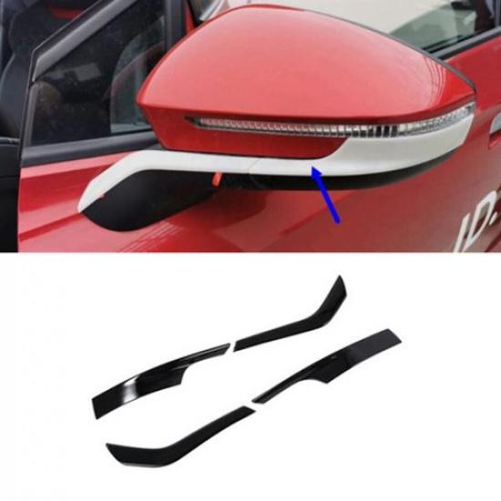 Glossy Black 4X Rearview Mirror Stripe Cover Trim For Volkswagen ID.4 2021 2022