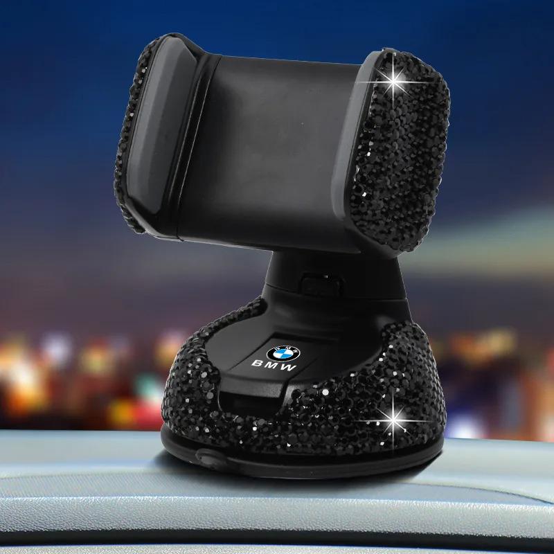 Rhinestone Decor Car Sturdy Phone Stand Durable Stylish For BMW E90 E60 E61 E93 E87 E36 E46 E39 E53 F30 Styling Auto Accessories
