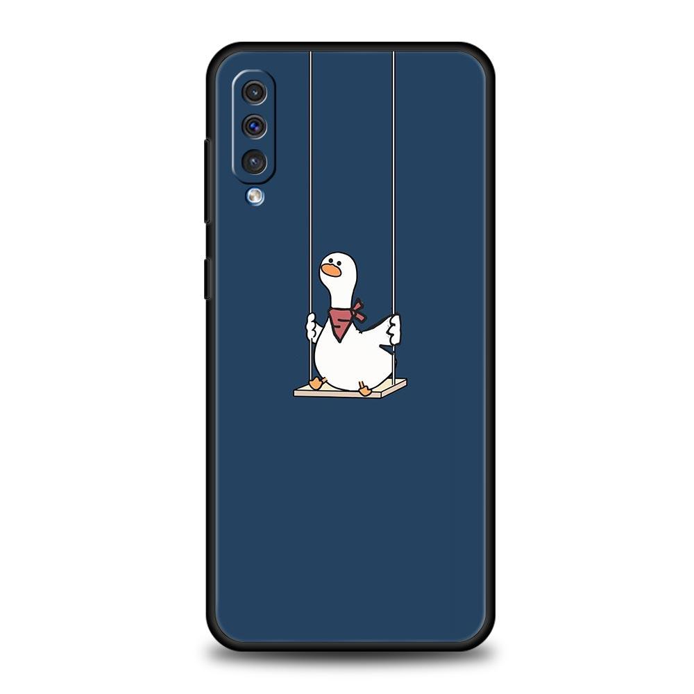 Süße Cartoon-Ente Handyhülle Für Samsung A54 A52 A24 A14 A50 A70 A10 A30 A40 A20S A20E A06 A12 A22 A34 A42 A32 5G A04s A16 Abdeckung