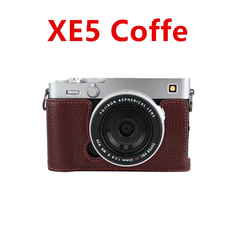Halbkörperhülle aus echtem Leder für Fujifilm XE5 XT50 X100VI XHalf Fuji X-E5 X-T50 X-Half x100vi Untere Abdeckung mit Batterieöffnung