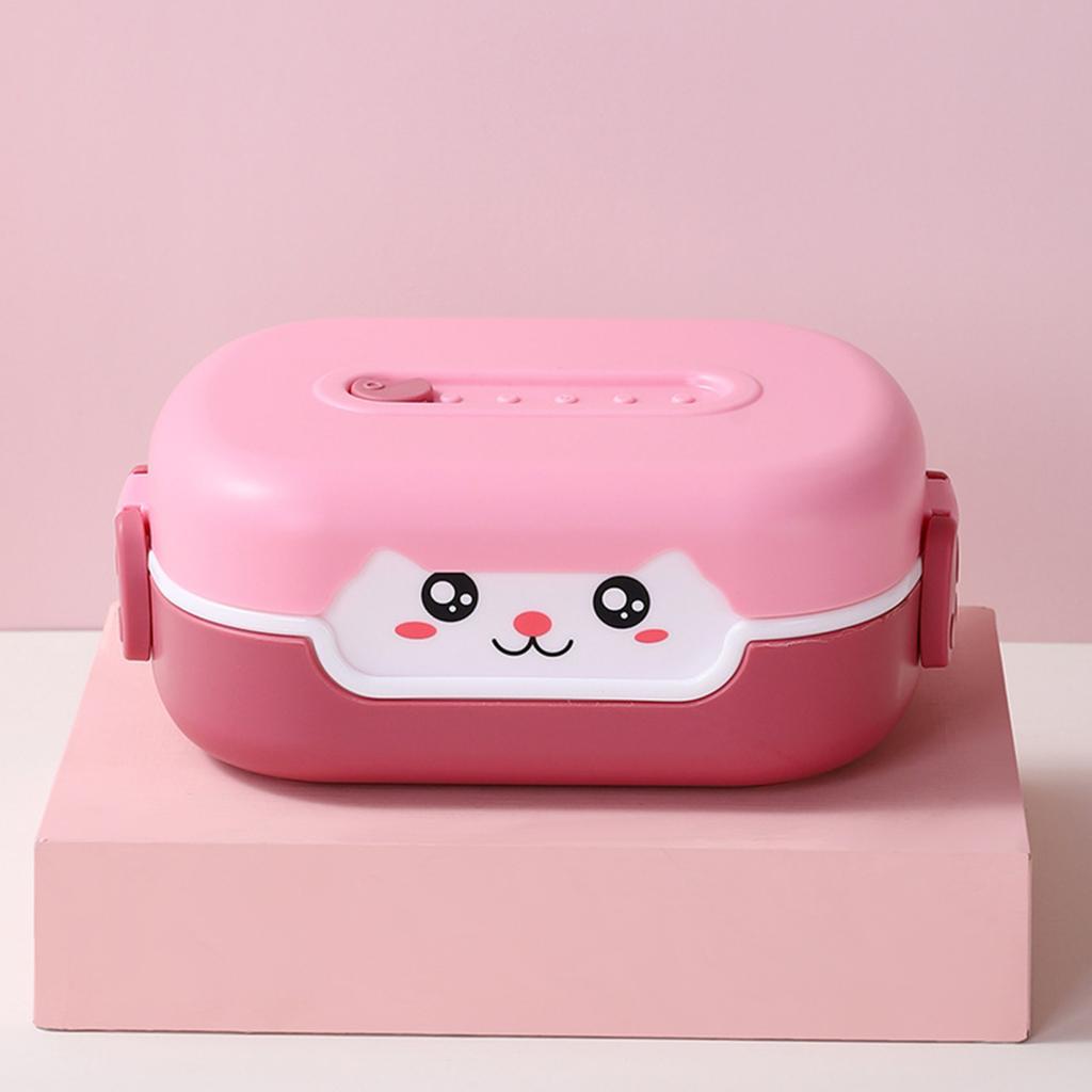 Lunch Box Durable Cartoon Design Bento Box Leak-Proof Double-layer Insulation Food Container for Kids Adults
