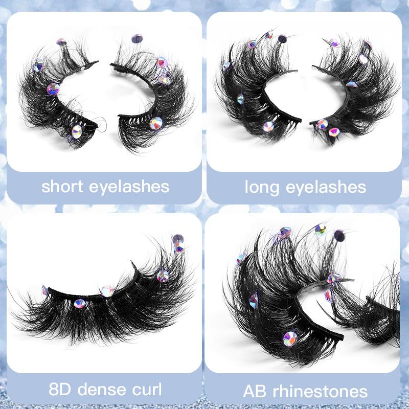 Europe And The United States With Diamond False Eyelashes 3d Three -Dimensional Natural Thick Grafted Eyelashes