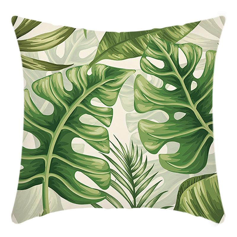 New Green Plants, Tropical Plants, High-definition Printed Pillow, Home Sofa Cushion Cover