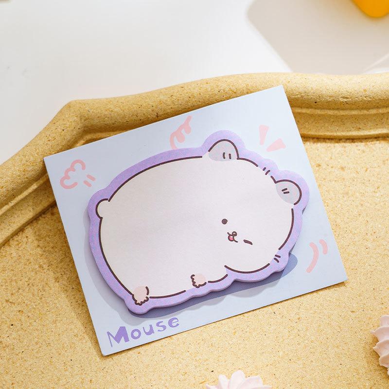 1 Piece Adhesive Kawaii Cartoon Capybara Animals Notes Notepad Memo Pad Office School Supplies Stationery Sticker