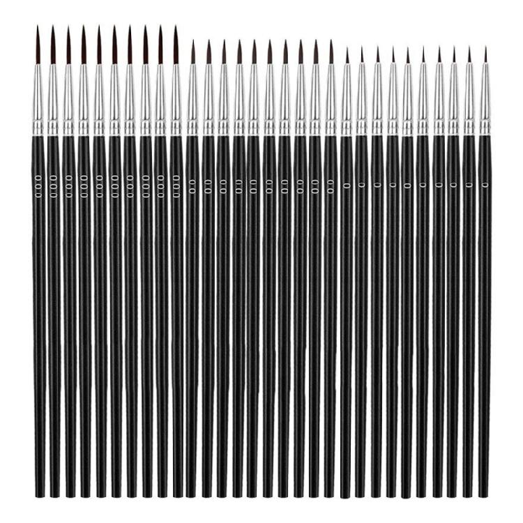 

30 Pcs/Set Small Liner Tip Paint Brushes Fine Paint Brush Tiny Detail Paint Brush with 3 Size for Art Painting
