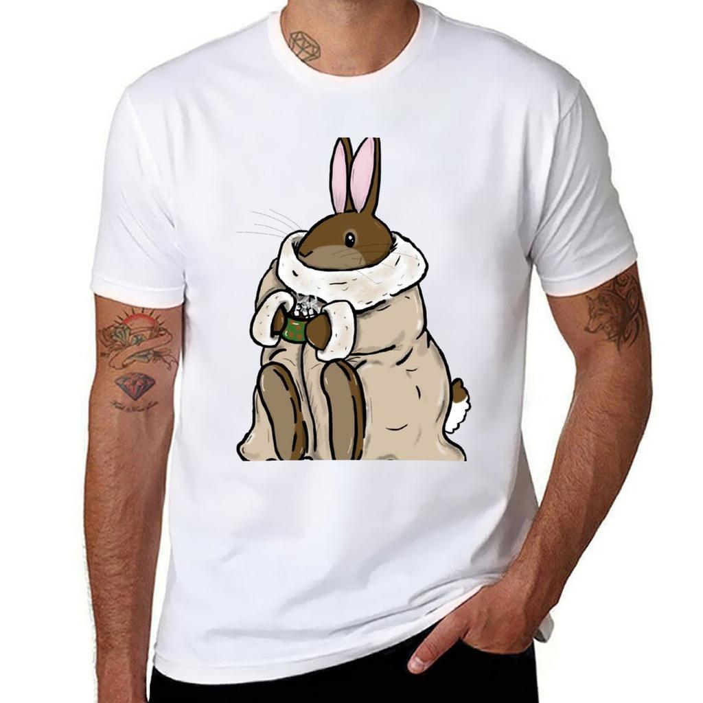 Comfy Hot Chocolate Bunny Tshirt Halloween Casual Tshirt