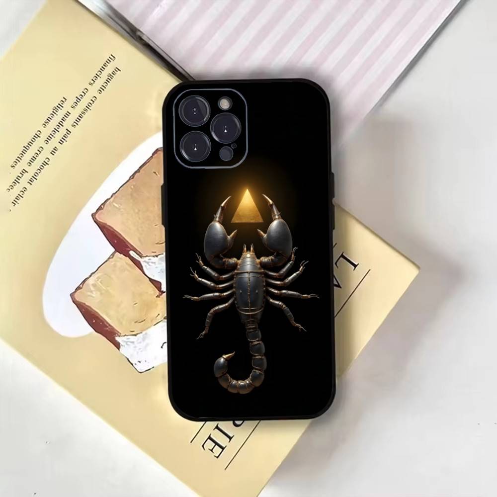 

Cool insect Scorpion Phone Case For iPhone17,16,15,14,13,12,11 Plus,Pro Max,Soft Black Cover iPhone14Pro