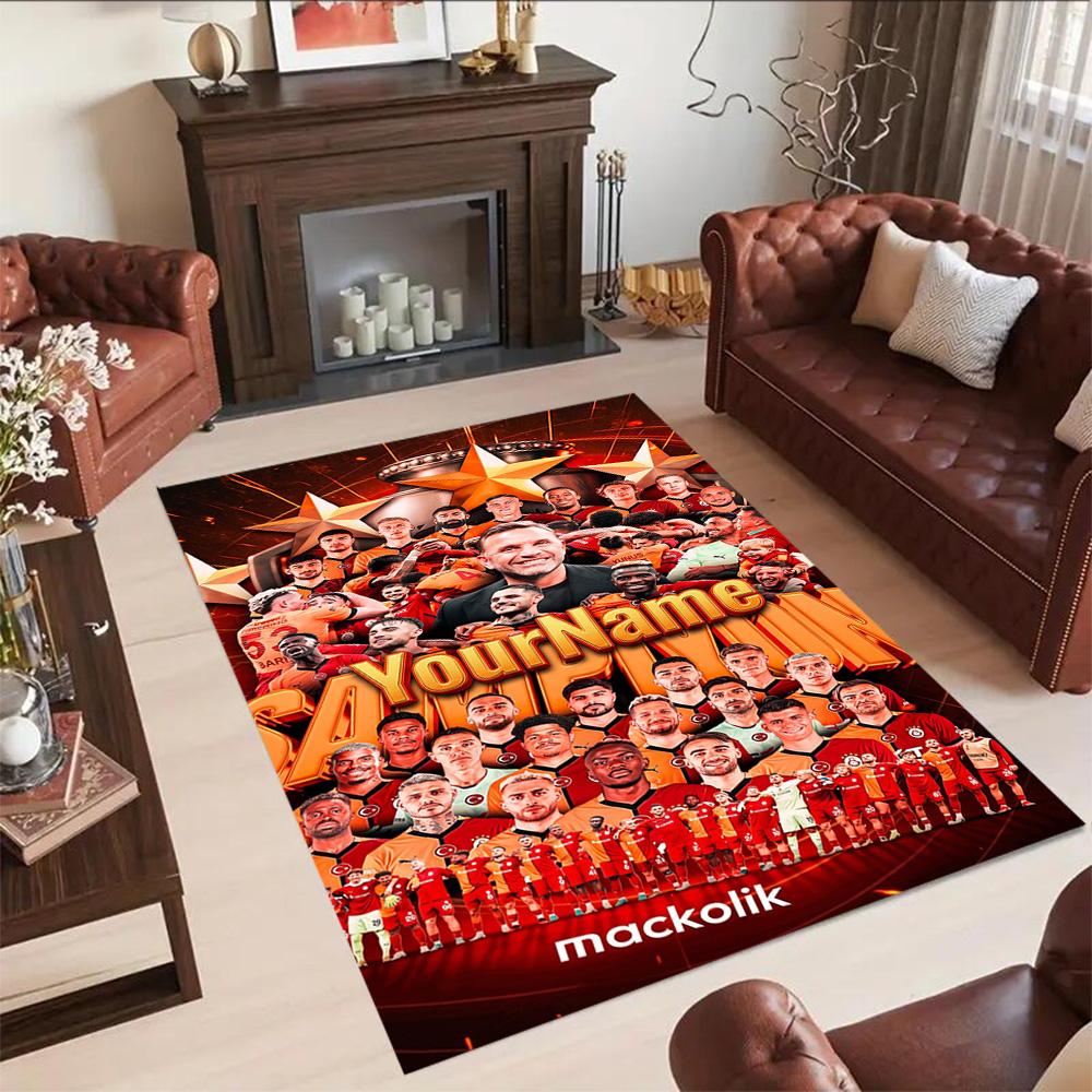 Galatasaray 342 Personalized Name Floor Rug Office Rug Suitable for Kitchen Entryway Bedrooms Outdoor Antislip Carpet Decorate Offices
