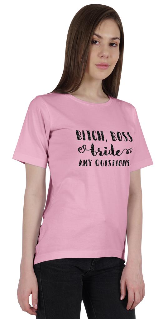 Inkdotpot Bitch,Boss Bride Any Question  Shirt Bride Bachelorette Party Shirts Bridal T-Shirt Wedding