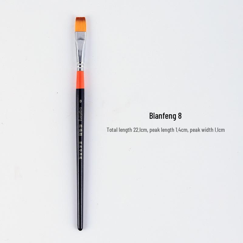 Ougelang Nylon Bristle Flat Head Gouache & Acrylic Brush Set