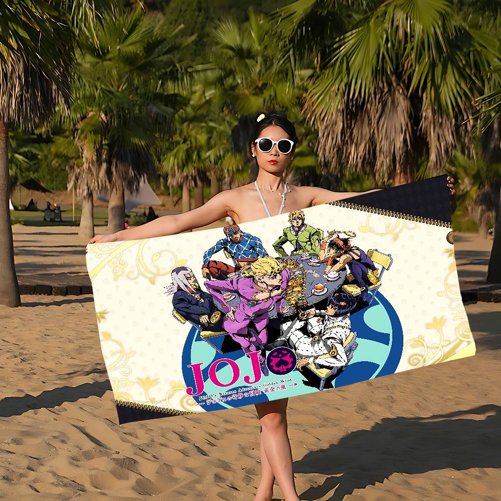 Passionate Youth Anime J-JoJo Superpowers Beach Towel Colorful Bath Towels for Girl Microfiber Quick Dry Custom Sand Gym Pool