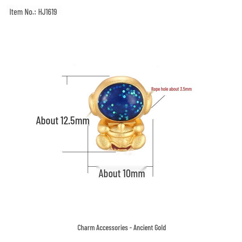 Goldener Sand Astronaut Weltraum Armband DIY Kit: Perlen, Planeten & Raumschiff-Anhänger