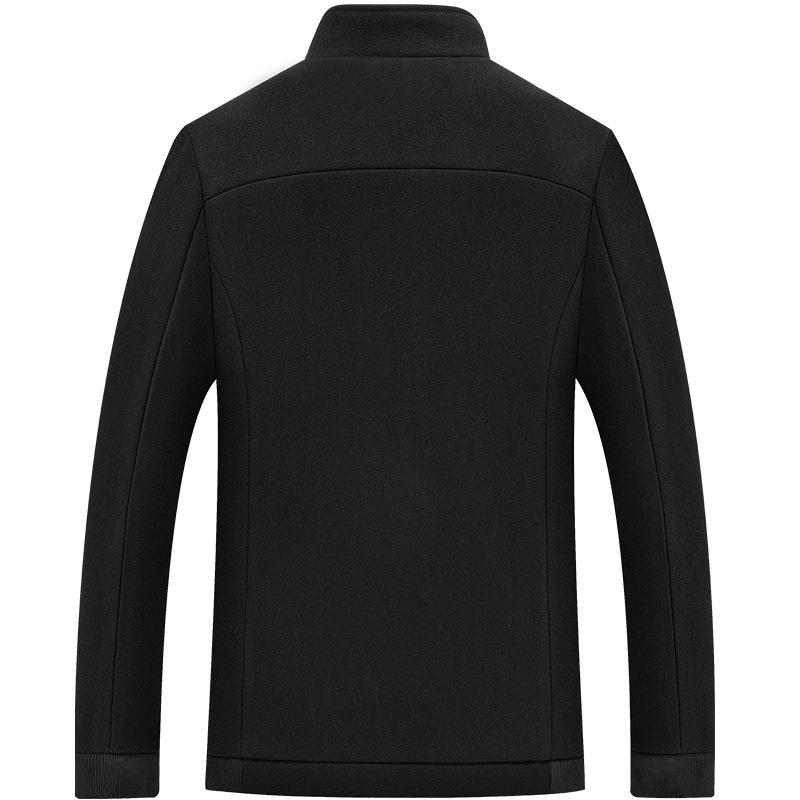 Woolen Men's Jacket Autumn and Winter New Men's Woolen Jacket Short Stand-up Collar Jacket Casual Business Men's Clothing