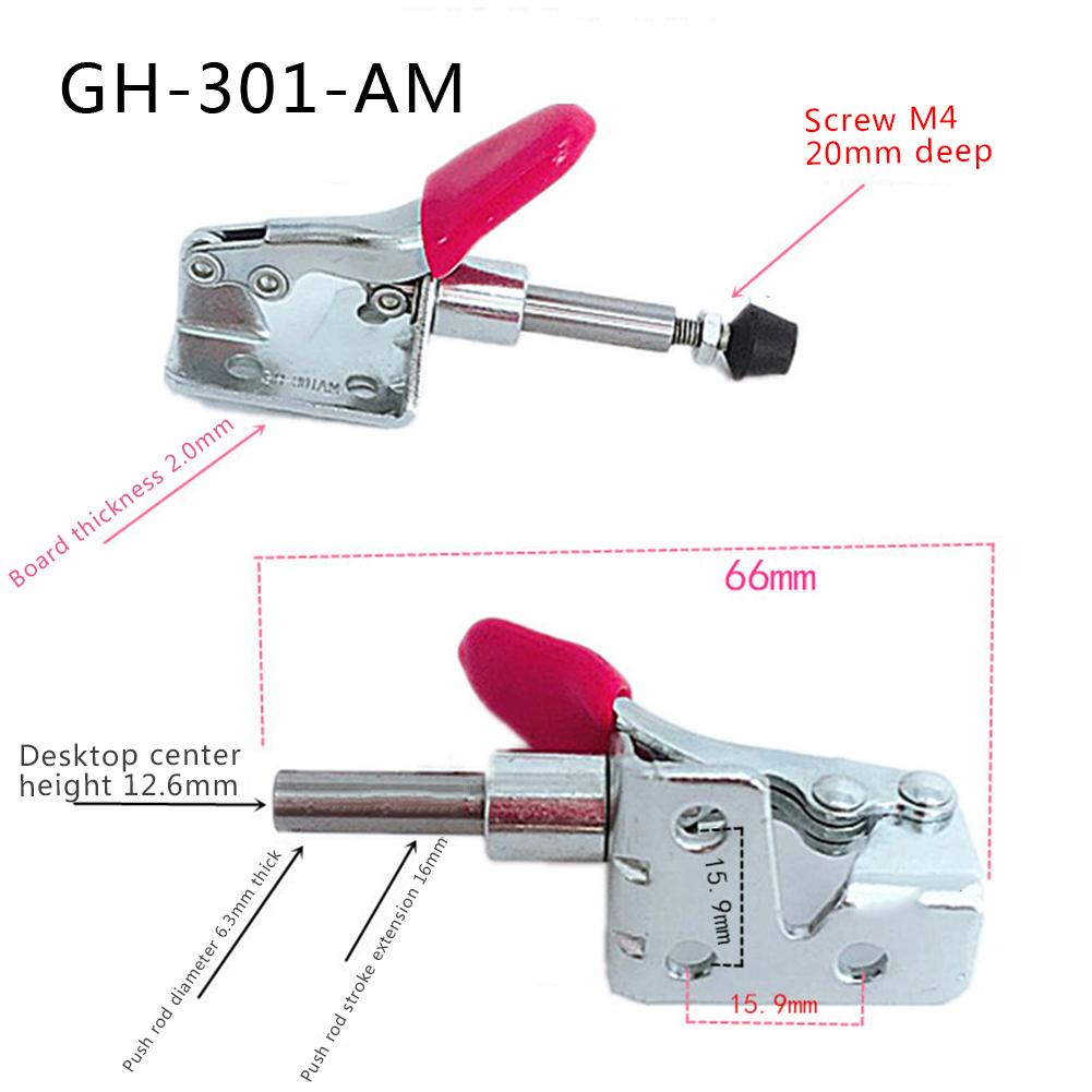 50Kg Iron Toggle Clamp GH-301 for Quick Release Horizontal Workholding - PVC Coated Push Clamp for CNC & Metalworking Tools GH-301-AM