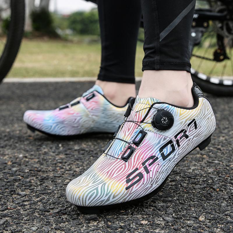 Autumn road bike riding shoes hard-soled mountain bike lock shoes large size men's and women's outdoor cycling shoes off-road