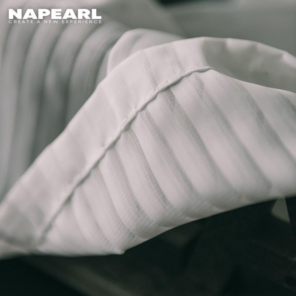 1PC NAPEARL Fabric Upgrade Solid Color Stripe White Tulle Curtain Warm Sheer For Bedroom Living Home Window Decoration