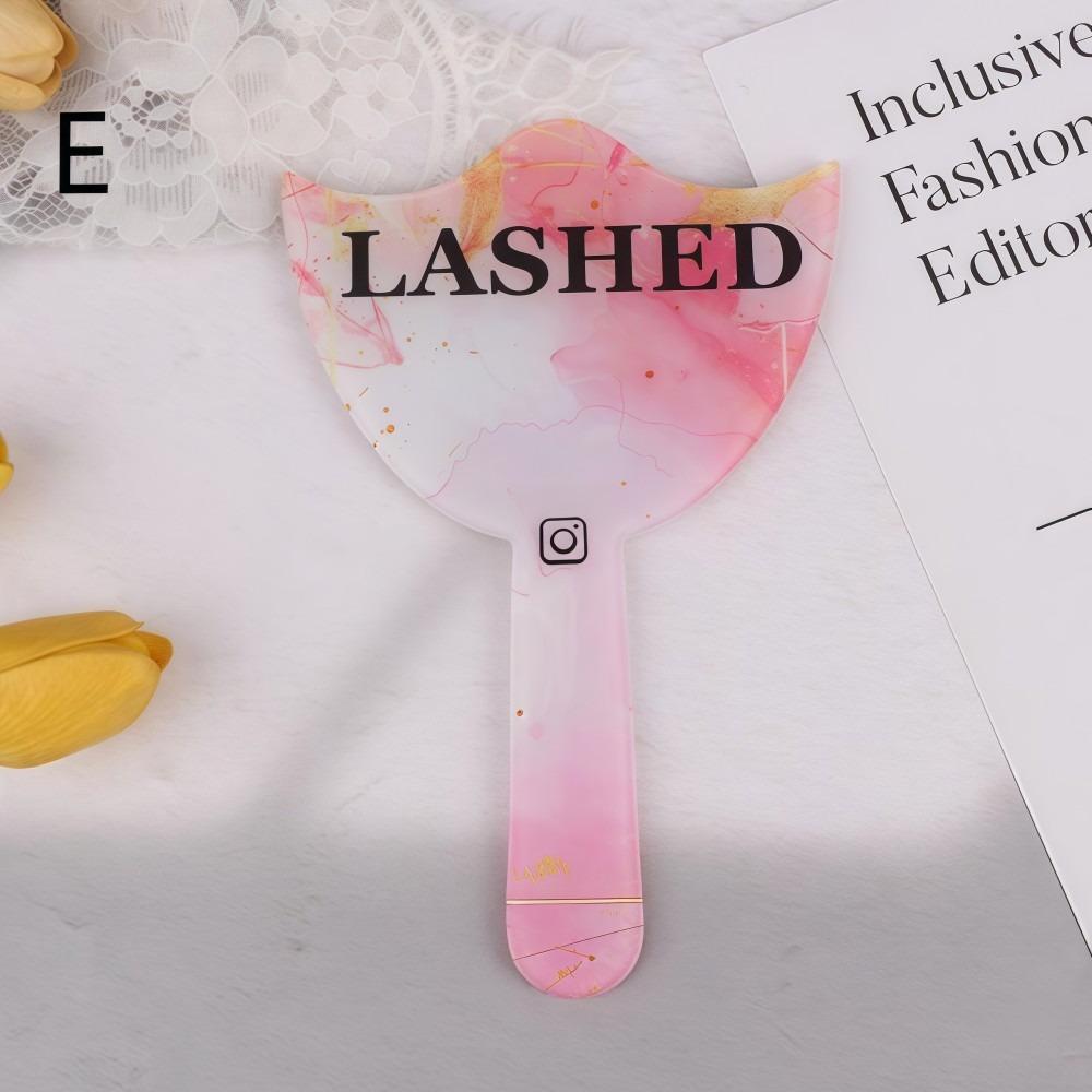 Handheld Eyelash Technician Photo Prop Acrylic Mirror Social Media Lash Beauty Mirror Lash Salon Soft PVC Eyelash Cards
