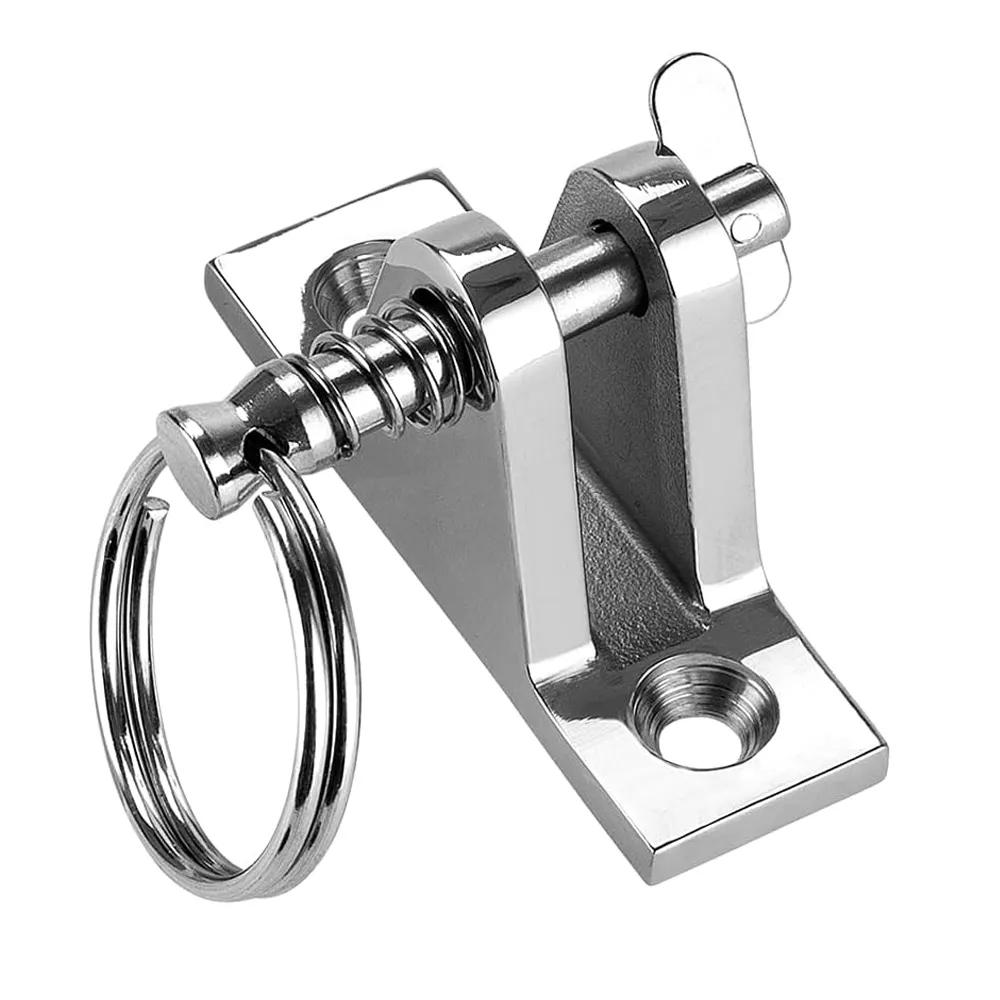 90° Boat Deck Hinge with Quick Release Pin and Ring 316 Stainless Steel Bimini Top Fitting Boat Hinge Mount Marine Accessories 7