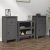 VidaXL 2x Buffets Sideboards Home Organizers Living Room Storage Furniture Interior Grey 40x35x80 Cm Wood 813759