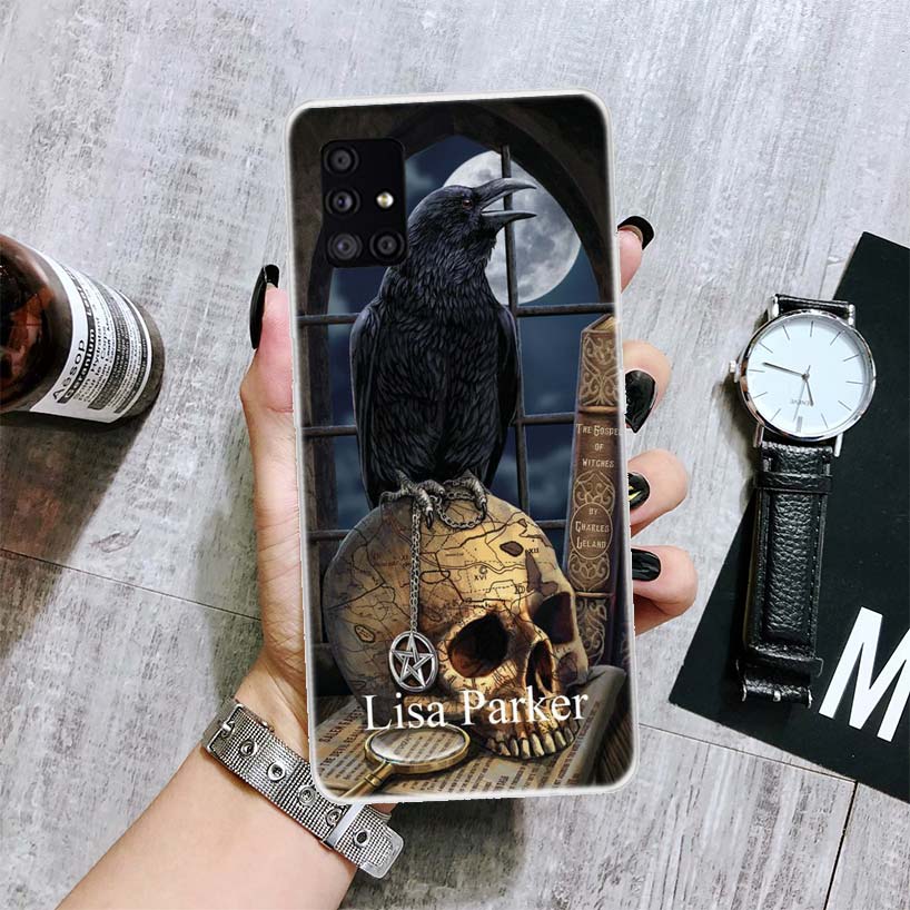 

Чехол для телефона с изображением ворона и темного черепа для Samsung Galaxy A12 A22 A32 A42 A52 A72 A51 A71 5G A41 A31 A21 A02S M12 M21 M31 M30S Fundas Samsung A71 5G