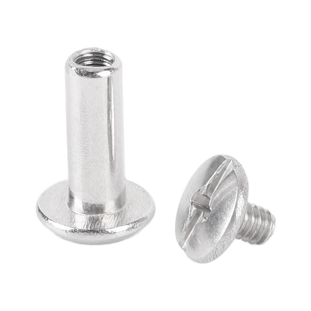 100 Sets Screw Rivet M2 Stainless Steel High Strength Round Flat Head Binding Screws