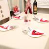 Beautifully Christmas Crafted Flatware Covers Set With Santa And Snowman Hat Designs For Festive Dining