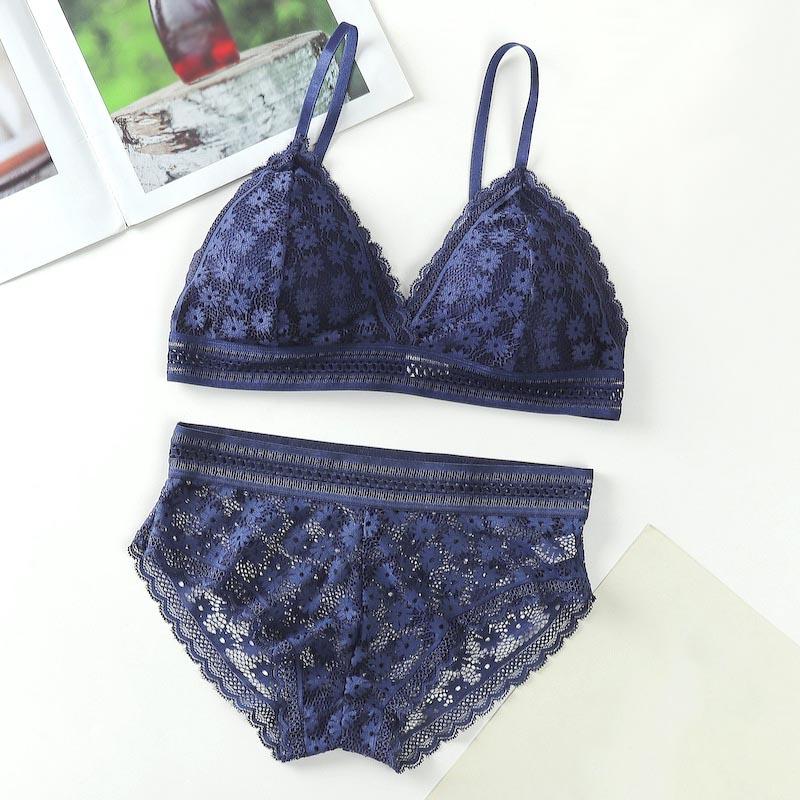 Ladies Underwired Bra Lace Beauty Back Suit Underwear