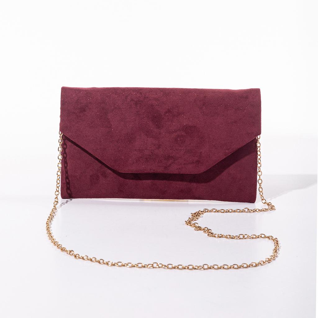 2026 New Women Suede Clutch Handbags Chain Shoulder Bags Envelope Women Evening Bags Mini Wallets Drop Shipping