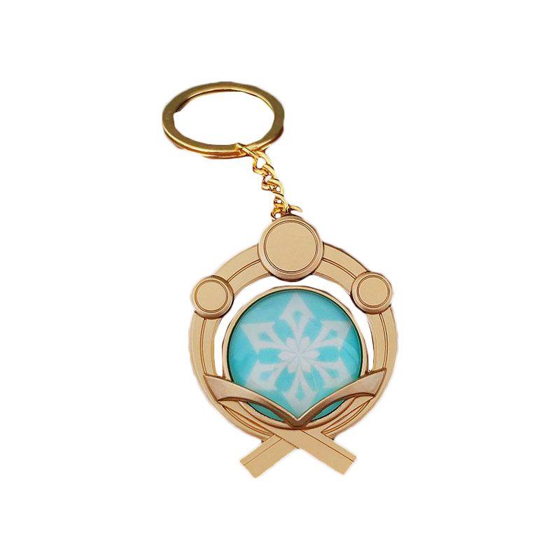 Seven Impact Genshin Elements Keychain Geo Anemo Electro Dendro Hydro Pyro Cryo